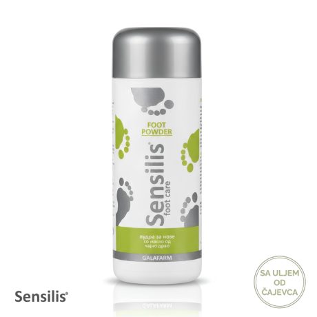SENSILIS® puder protiv znojenja stopala sa čajnim drvom u plastičnom pakovanju