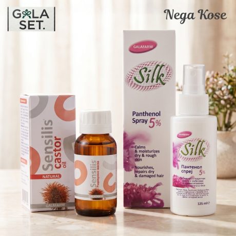 Gala set Nega Kose - Ricinusovo ulje + Pantenol sprej 5%