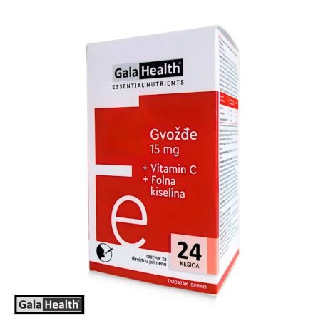 GALAHEALTH® Gvožđe direkt 15 mg + C + folna kiselina